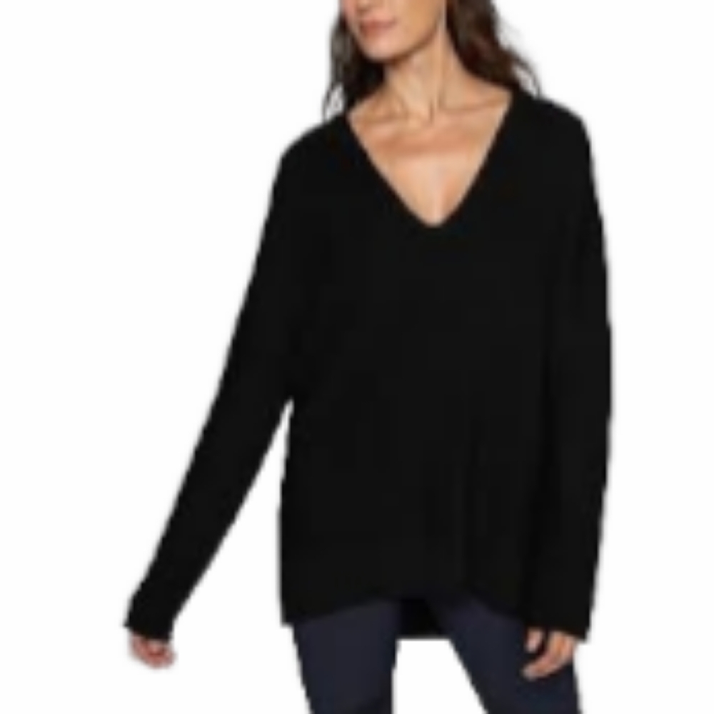 Athleta Hanover Sweater Wool Blend Black Medium - Picture 1 of 9